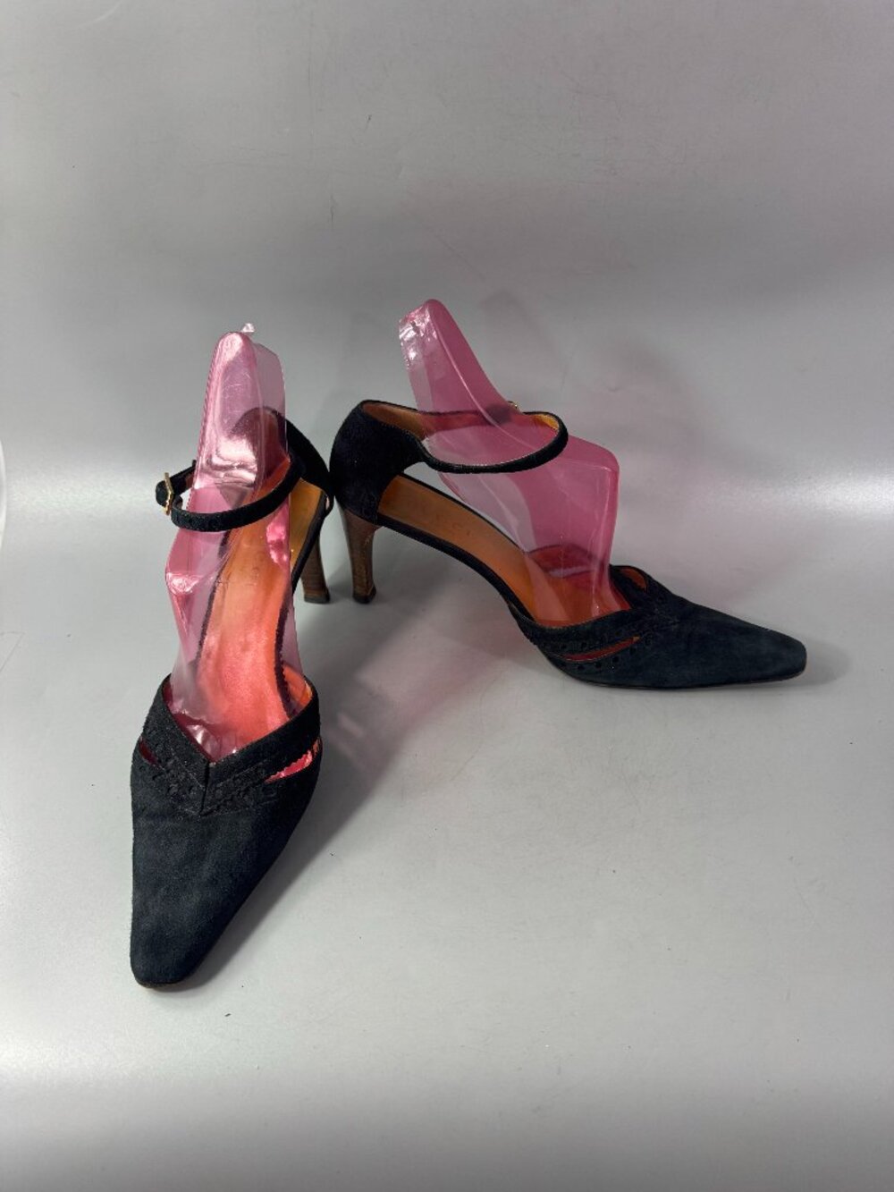 Authentic Vintage Gucci Suede Cutout Accent D'Orsay Pumps, Size 8 1/2